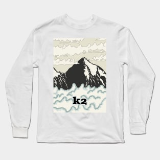 K2 Mountain travel poster Long Sleeve T-Shirt